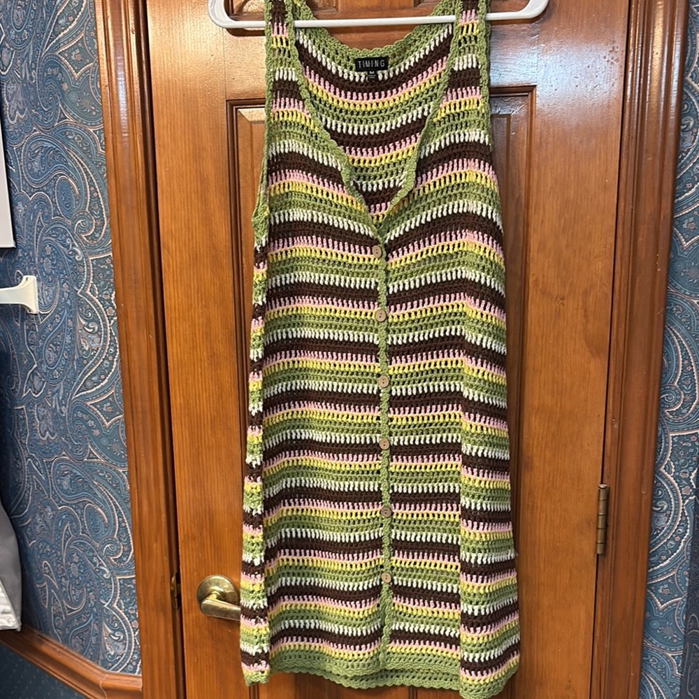 Timing Multicolor Knit Sleeveless Dress swim coverup